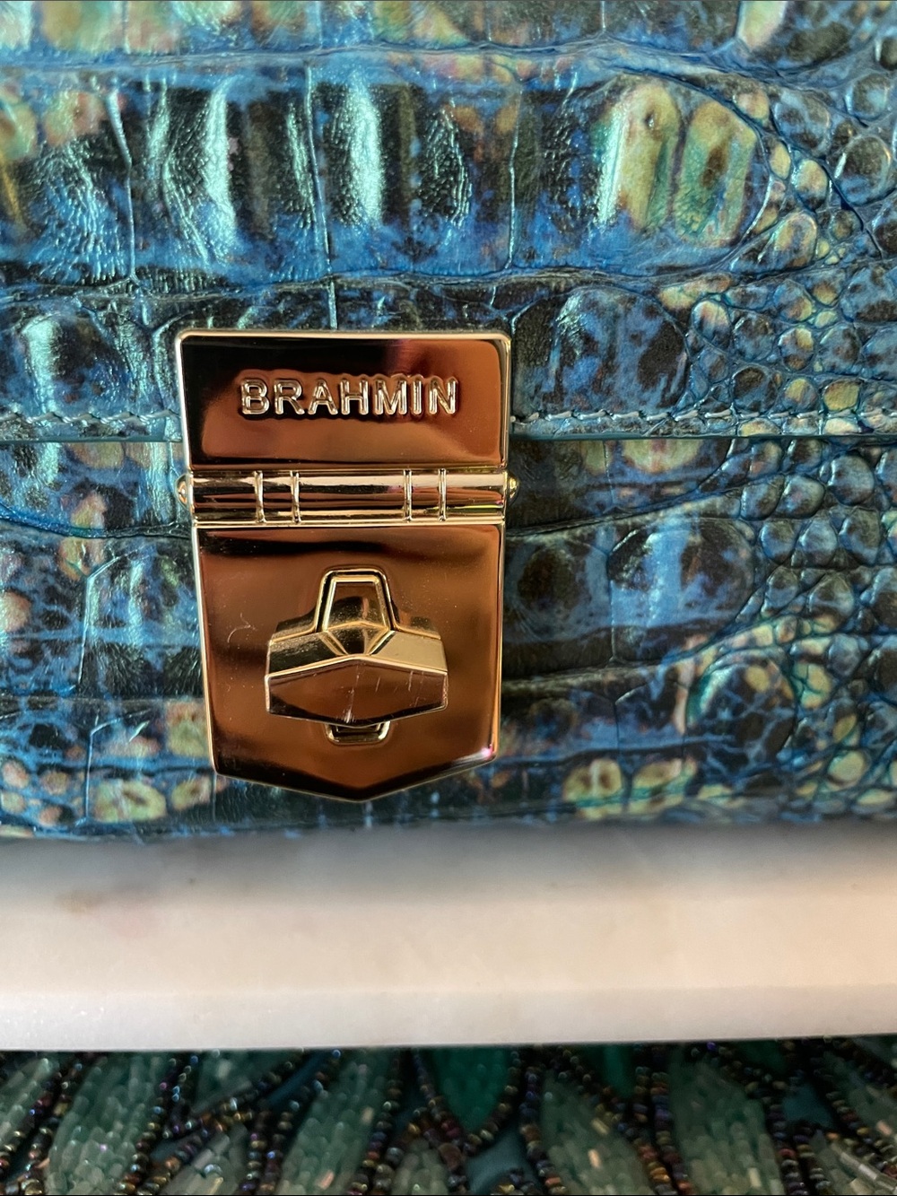 Brahmin Turquoise Sandestin- Danielle genuine leather - Picture 3 of 12
